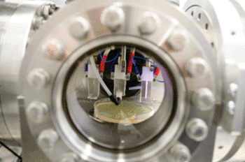 Image: Plasma Reactor – cold atmospheric-pressure plasmas are generated and tested for effects on bacterial cells and molecules (Photo courtesy of Jan-Wilm Lackmann, Ruhr University Bochum.)